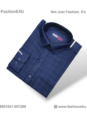 Tommy Hilfiger plain Blue cotton Print Shirt