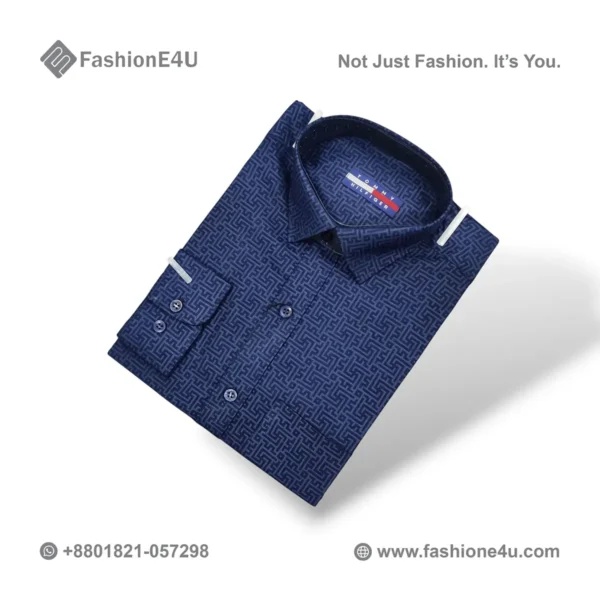 Tommy Hilfiger plain Blue cotton Print Shirt