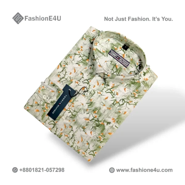 Tommy Hilfiger Green Floral Print Shirt