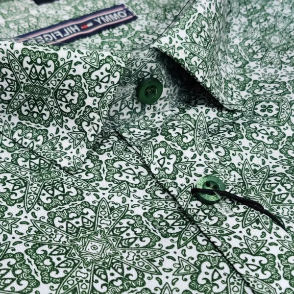 Tommy Hilfiger Olive Green Print Shirt