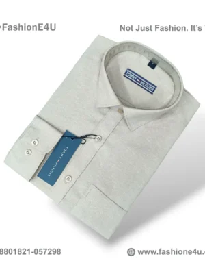 Tommy Hilfiger Solid Light Stone Gray Shirt