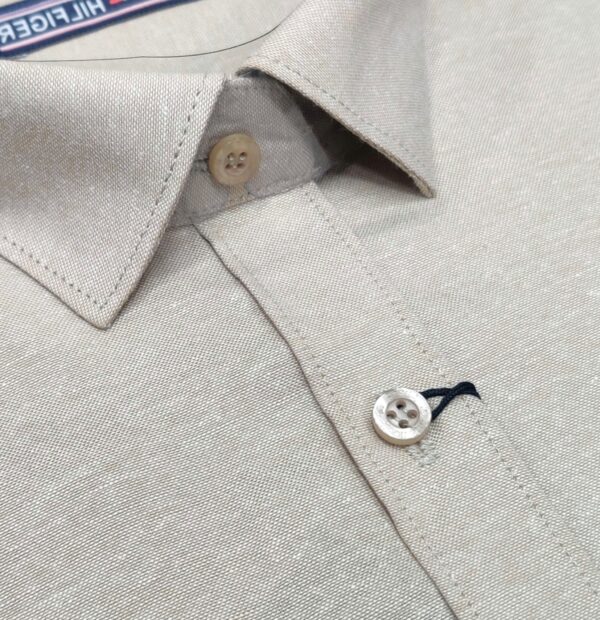 Tommy Hilfiger Solid Light Stone Gray Shirt